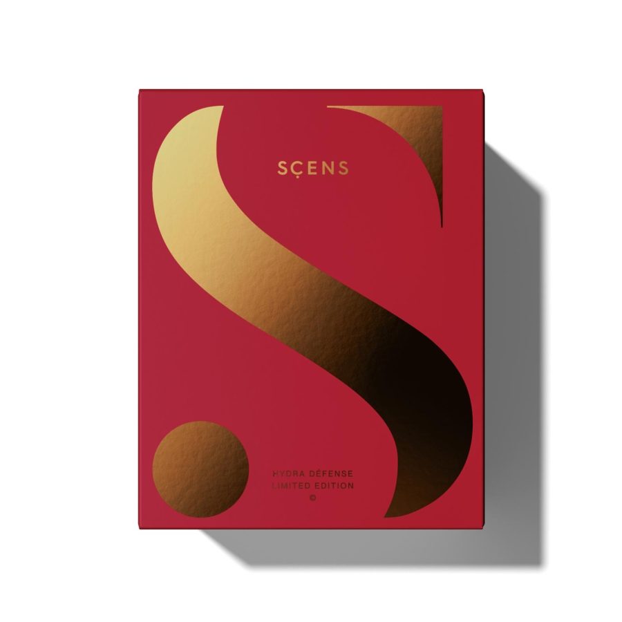 Cofre SCENS Beauty Box Hydra Défense Edición Navidad con contorno de ojos, sérum y crema hidratante.
